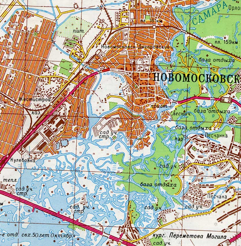 Карта Новомосковска Днепропетровской Области С Улицами